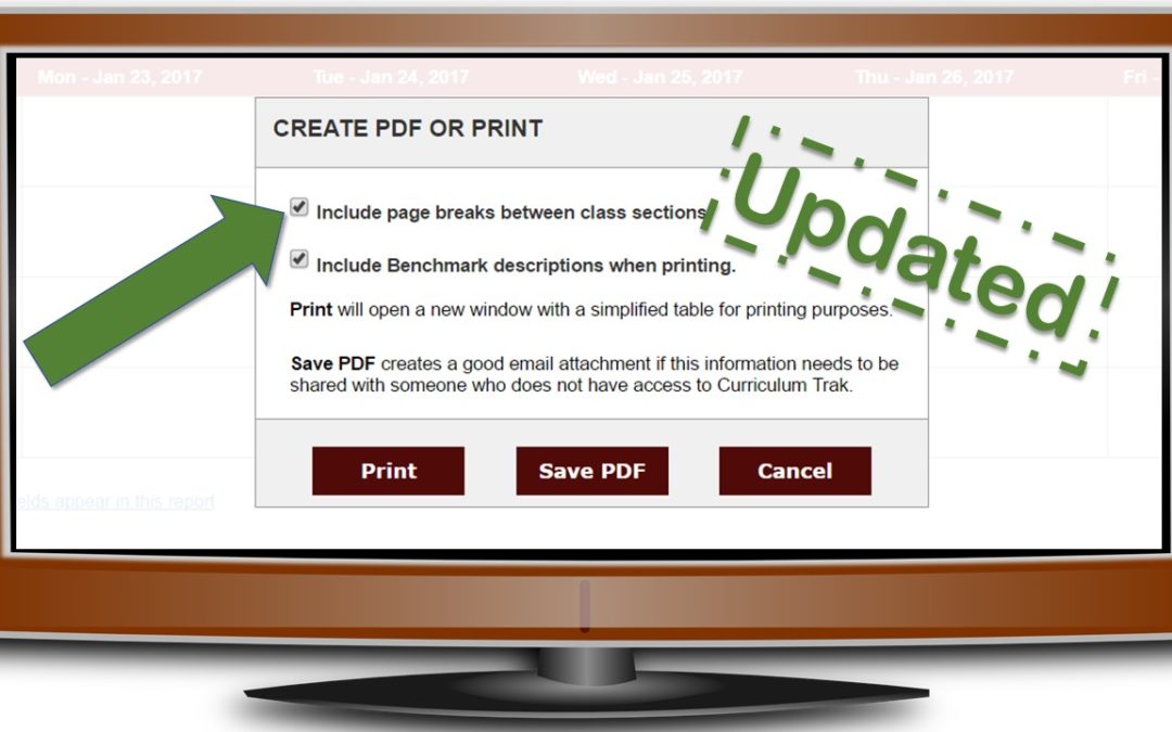 Lesson Planner Enhancements 5 of 8: Improved Page Breaks in Weekly Planner Printing