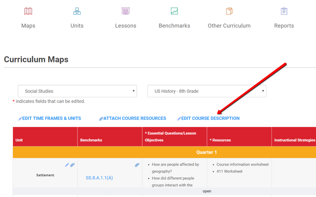 Add Course Descriptions Curriculumtrak