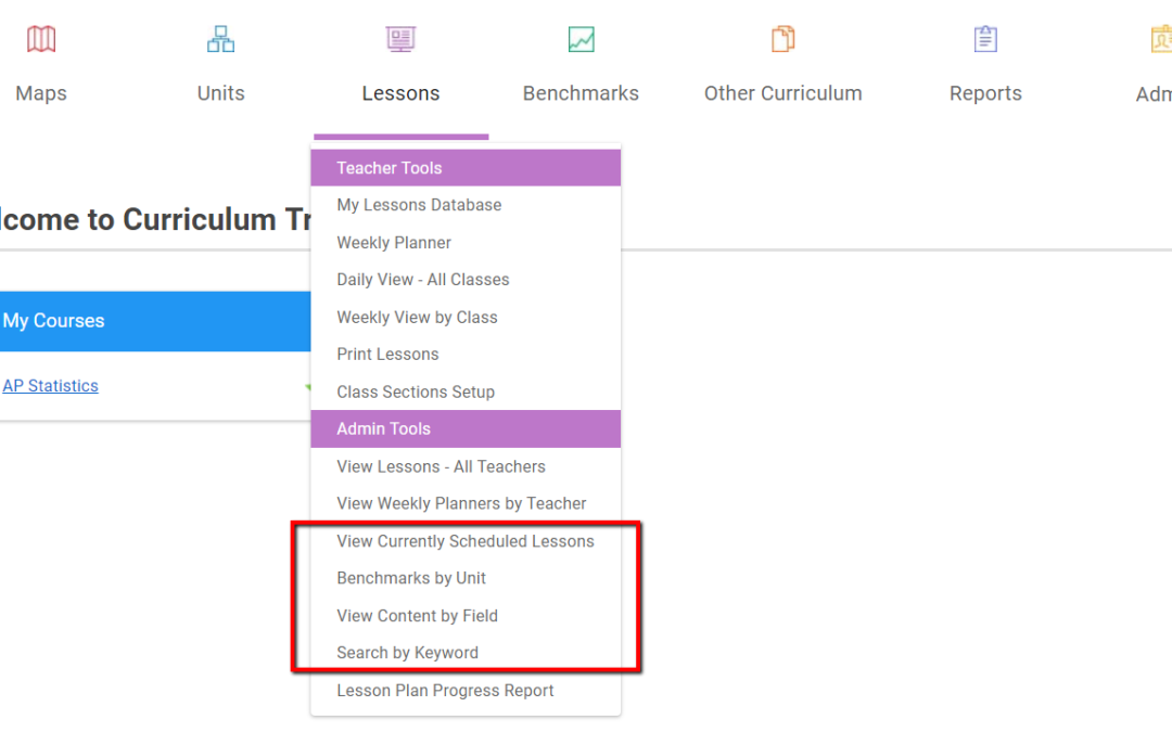 New Lesson Planner Reports
