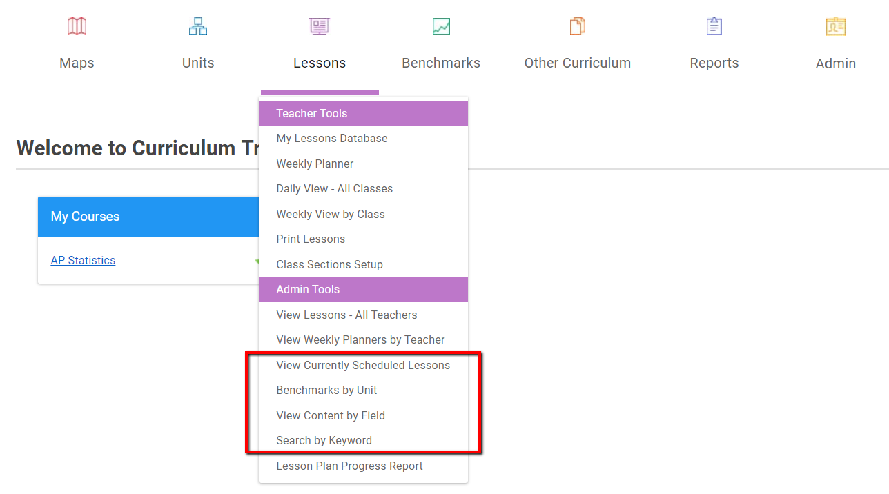 New Lesson Planner Reports - Curriculumtrak